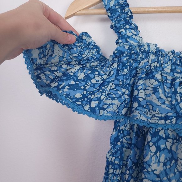 House Of Harlow 1960 Womens Martine Tank Top Blue Flutter Sleeve Size XS - Picture 5 of 5